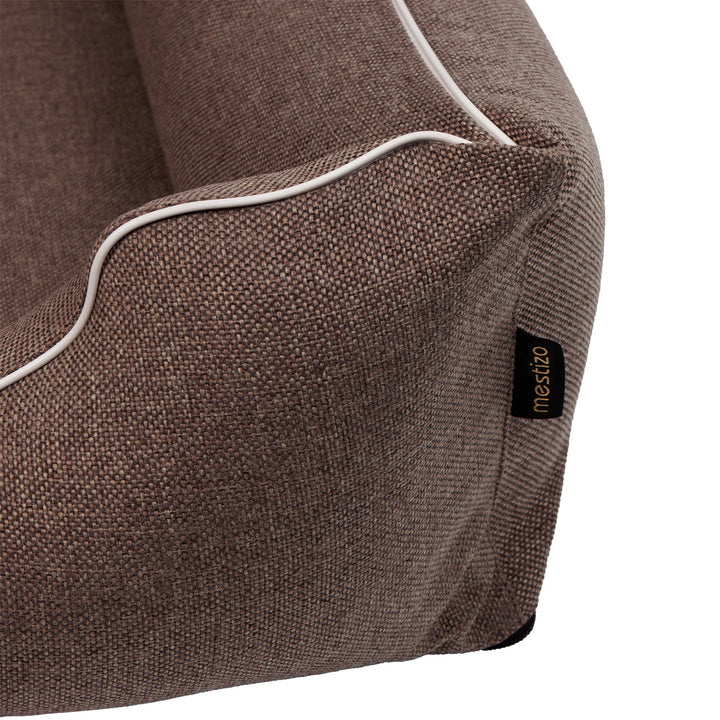 Mestizo hol, 100x75 cm, bruin met witte bies, SMTF-BRO-W-3