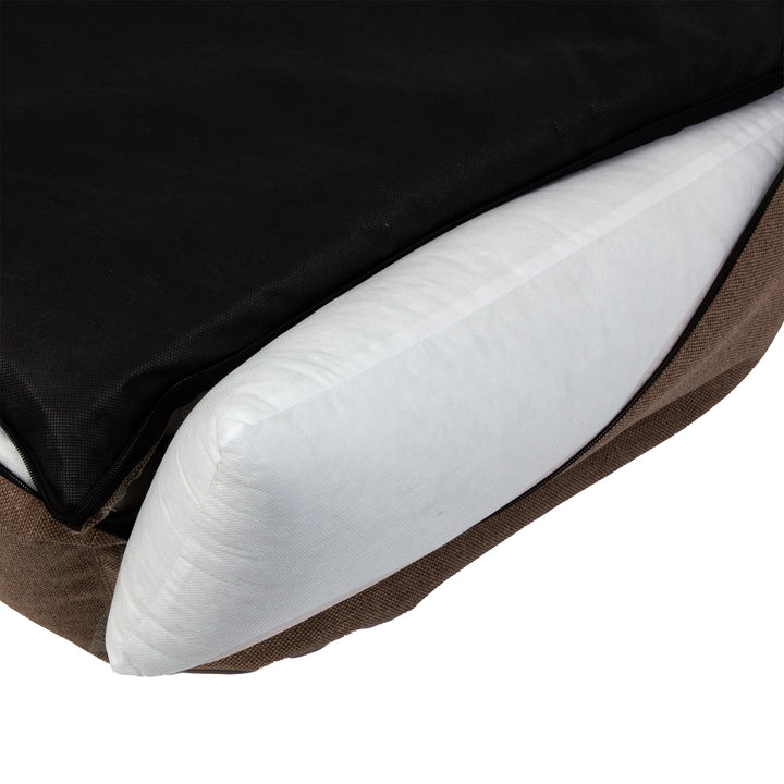 Mestizo hol, 100x75 cm, bruin met witte bies, SMTF-BRO-W-3