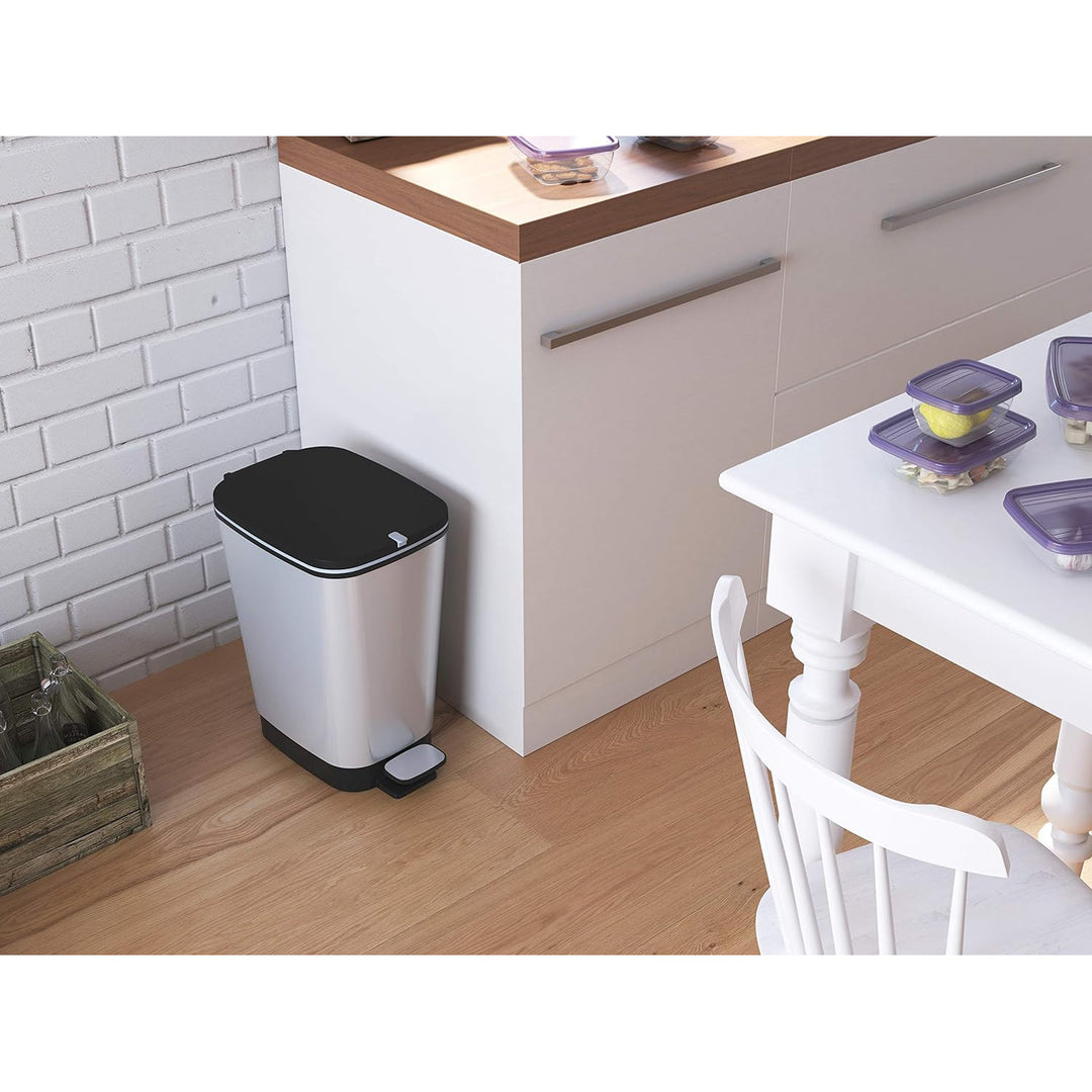 Kis-afvalemmer, met pedaal, rubberen afdichting, gemetalliseerd, 30 liter, Chic