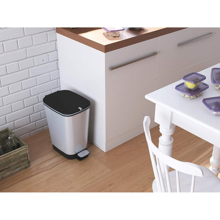 Kis-afvalemmer, met pedaal, rubberen afdichting, gemetalliseerd, 30 liter, Chic