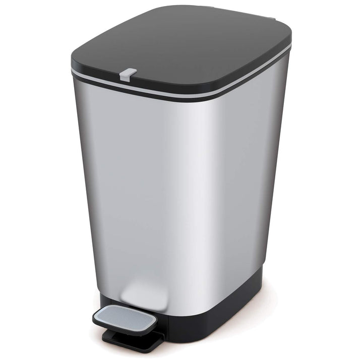 Kis-afvalemmer, met pedaal, rubberen afdichting, gemetalliseerd, 30 liter, Chic