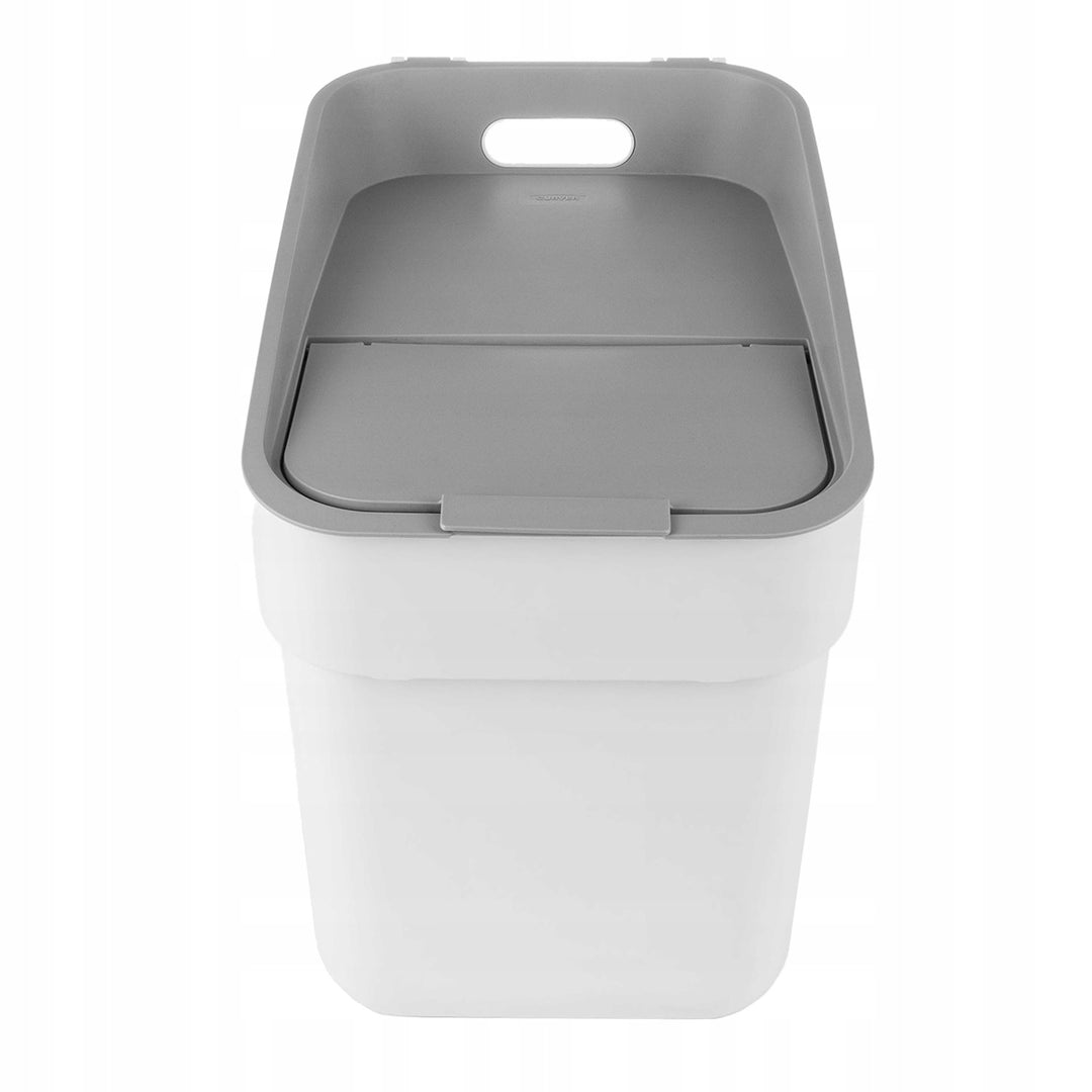 Curver afvalbak, voor recycling, 20 liter, wit, klaar om in te zamelen