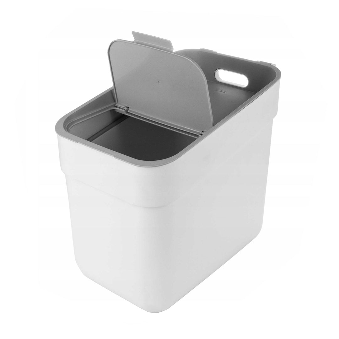 Curver afvalbak, voor recycling, 20 liter, wit, klaar om in te zamelen