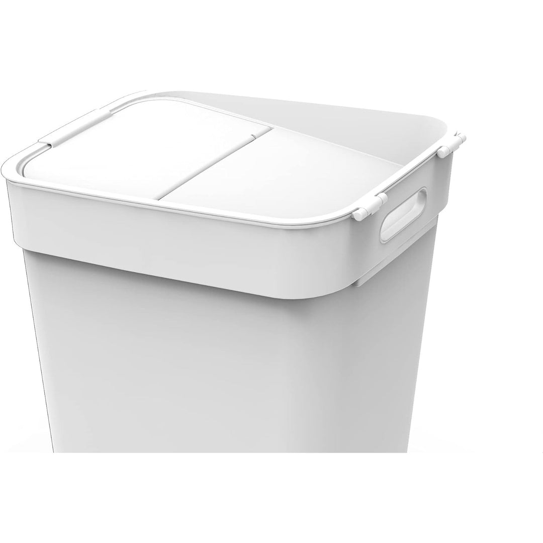 Curver afvalbak, voor recycling, 30 liter, wit, klaar om in te zamelen