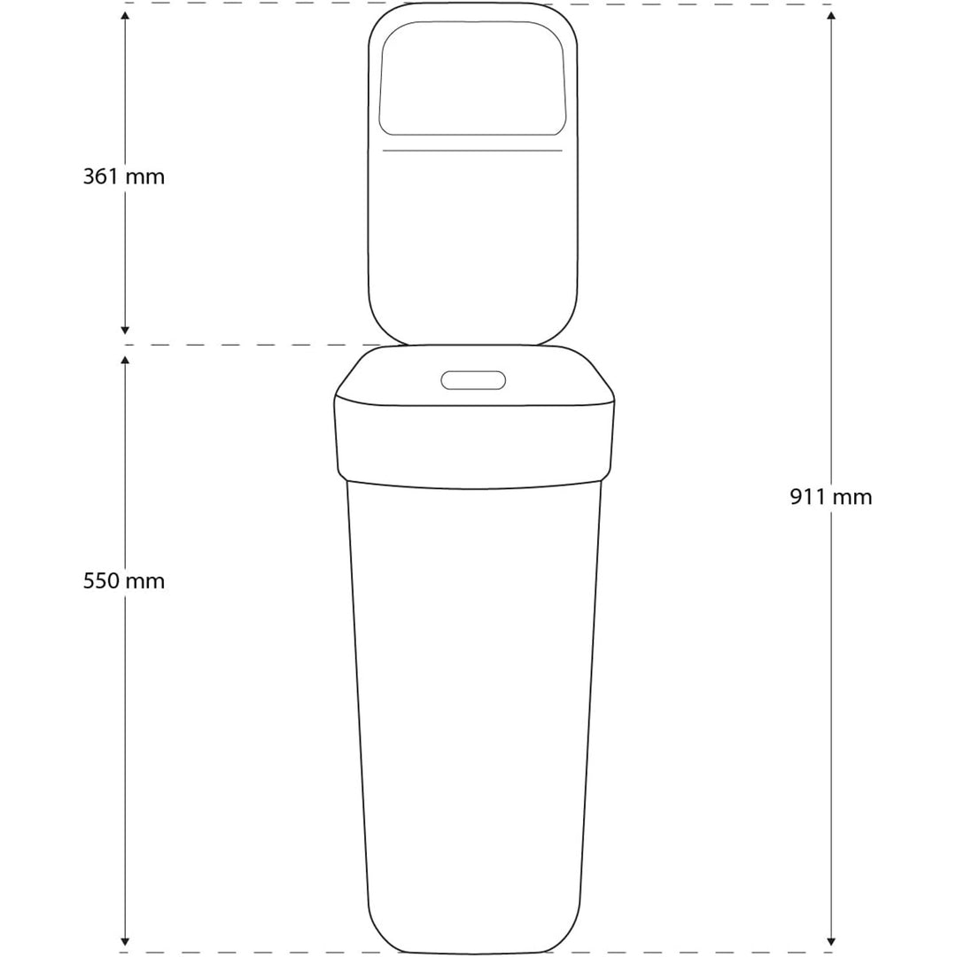 Curver afvalbak, voor recycling, 30 liter, wit, klaar om in te zamelen