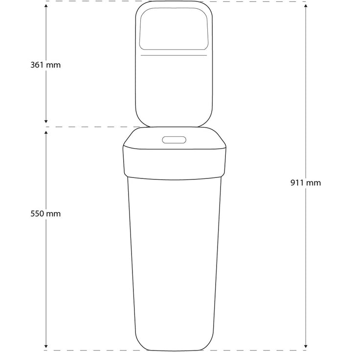 Curver afvalbak, voor recycling, 30 liter, wit, klaar om in te zamelen