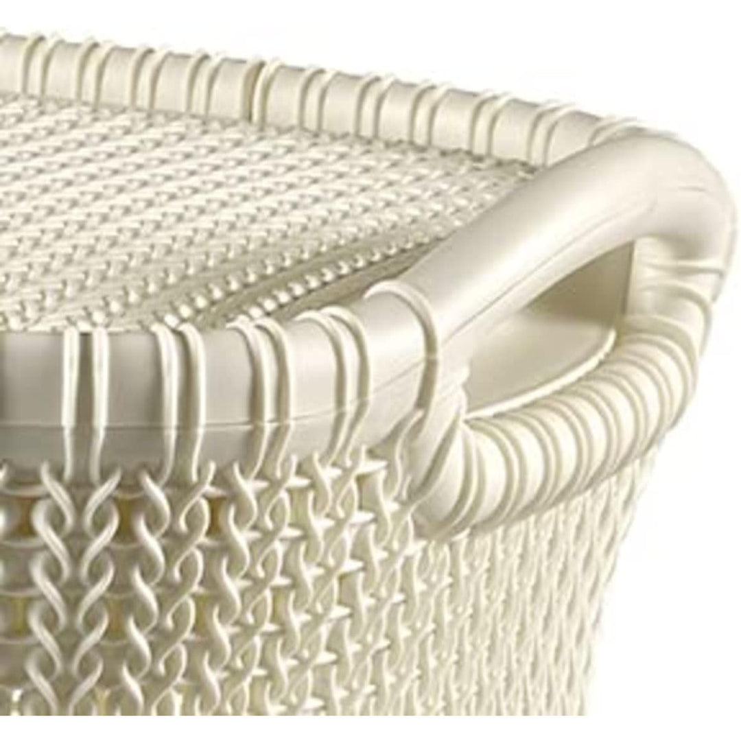 Curver wasmand, opengewerkt ontwerp, 2 handgrepen, 57l, crème, Knit