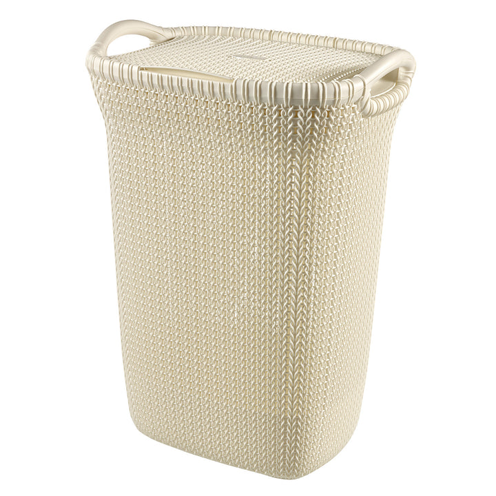 Curver wasmand, opengewerkt ontwerp, 2 handgrepen, 57l, crème, Knit