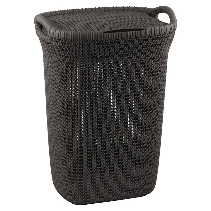 Curver wasmand, opengewerkte constructie, 2 hengsels, 57l, bruin, Knit