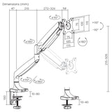 Maclean monitorsteun, dubbele arm, met gasveer, 17"-45", 16 kg, MC-969