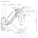Maclean monitor muurbeugel, 17-32'', 9kg max, mechanische veer, MC-979
