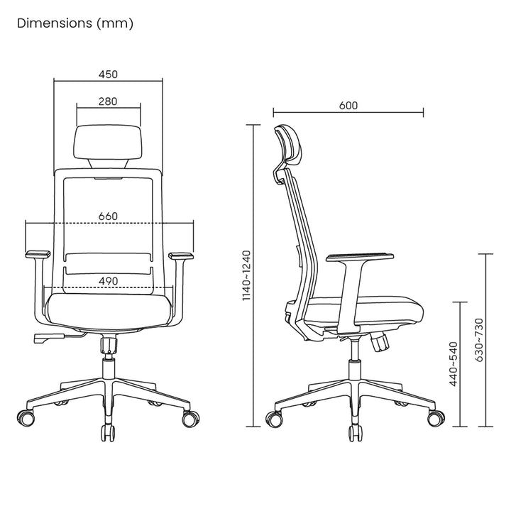 Ergonomische bureaustoel met hoge rug Ergo Office, max 150kg, ER-425