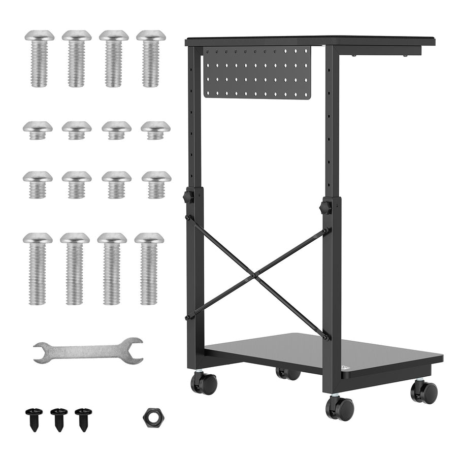 CPU computer trolley met NanoRS legbord, max. 80kg, 550~850mm in hoogte verstelbaar, RS430