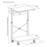 CPU computer trolley met NanoRS legbord, max. 80kg, 550~850mm in hoogte verstelbaar, RS430