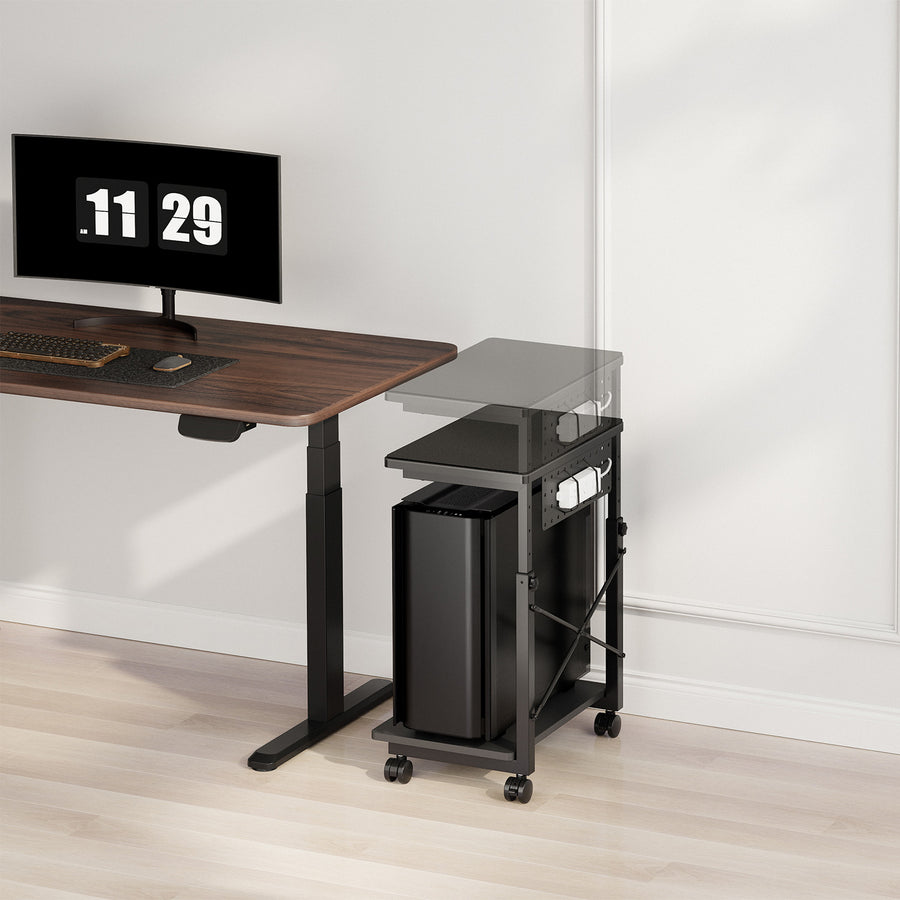 CPU computer trolley met NanoRS legbord, max. 80kg, 550~850mm in hoogte verstelbaar, RS430