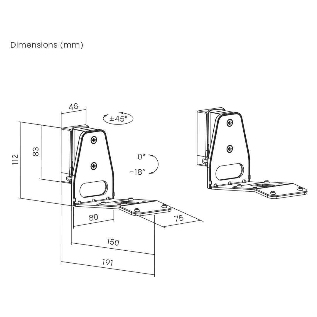 Muurbevestigingen voor Sonos® ERA 300, Maclean, MC-996