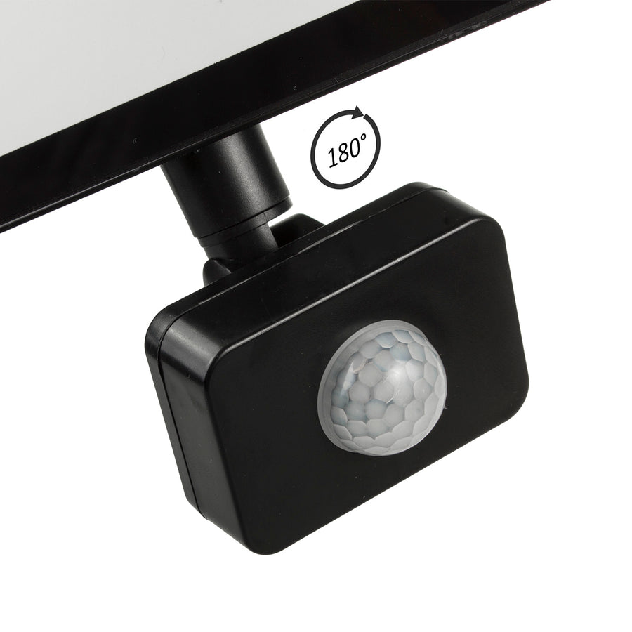2x LED schijnwerper met Maclean bewegingsdetector, slank 50W, 4000lm, neutraal wit (4000K), IP44, MCE650 NW PIR