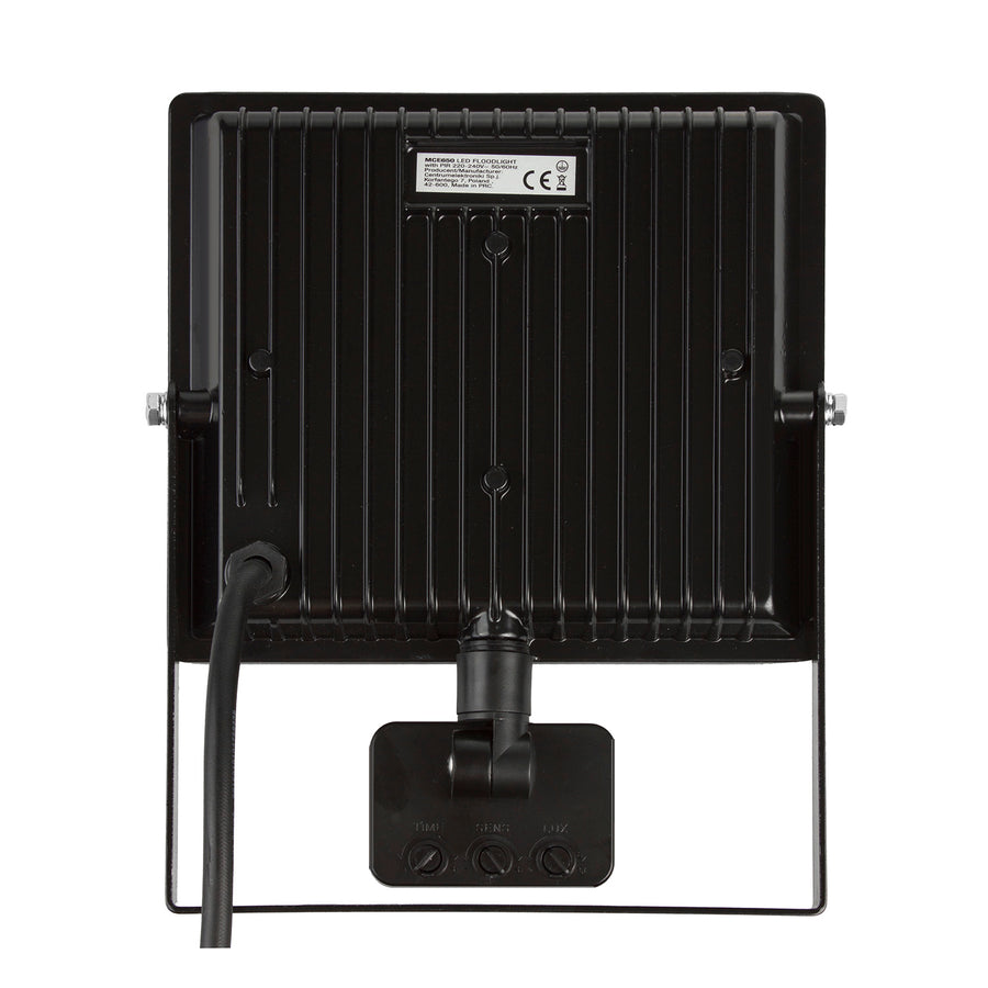 2x LED schijnwerper met Maclean bewegingsdetector, slank 50W, 4000lm, neutraal wit (4000K), IP44, MCE650 NW PIR