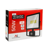 2x LED schijnwerper met Maclean bewegingsdetector, slank 50W, 4000lm, neutraal wit (4000K), IP44, MCE650 NW PIR