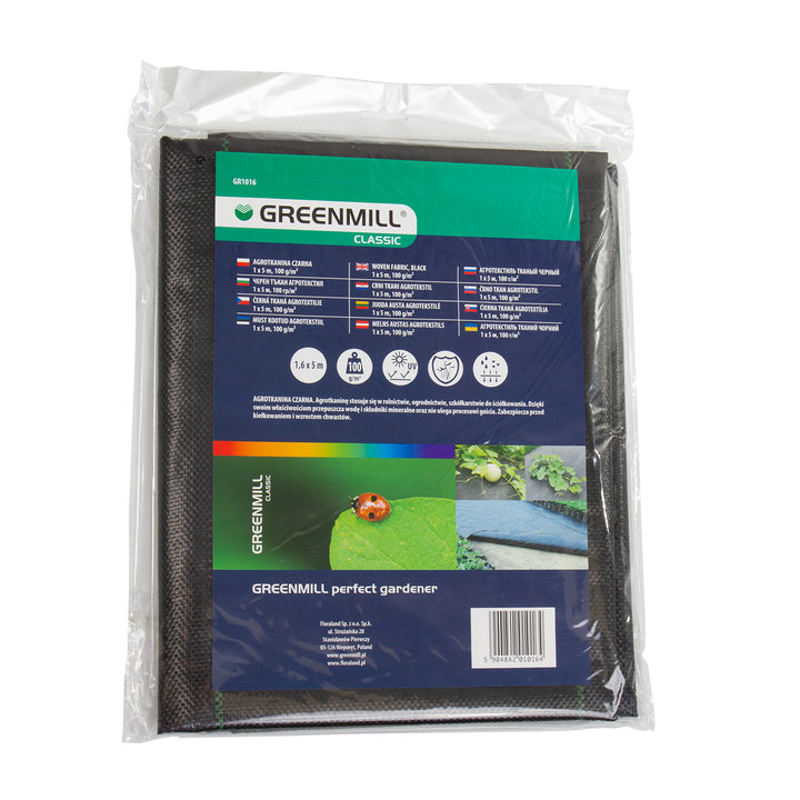 Greenmill agrotextiel, anti-wier, 100g, 1x5m, zwart, GR1016