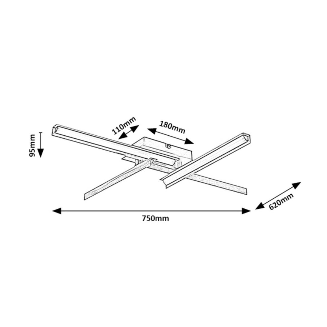 Rabalux, plafondlamp, LED 20W, IP20, warm wit, Remiel