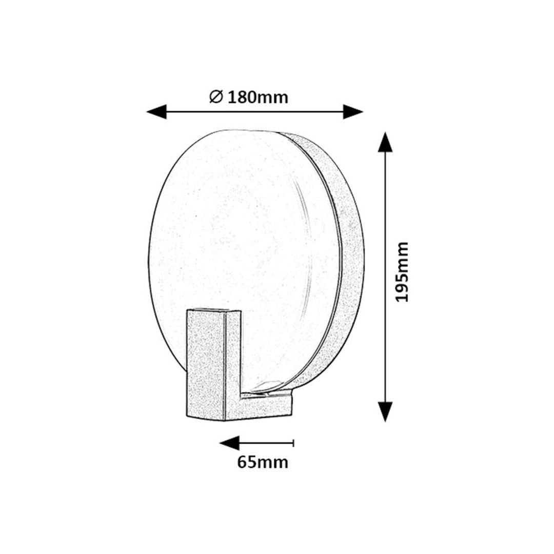 Rabalux wandlamp, buiten, rond, IP44, 10W, zwart, Cyprus