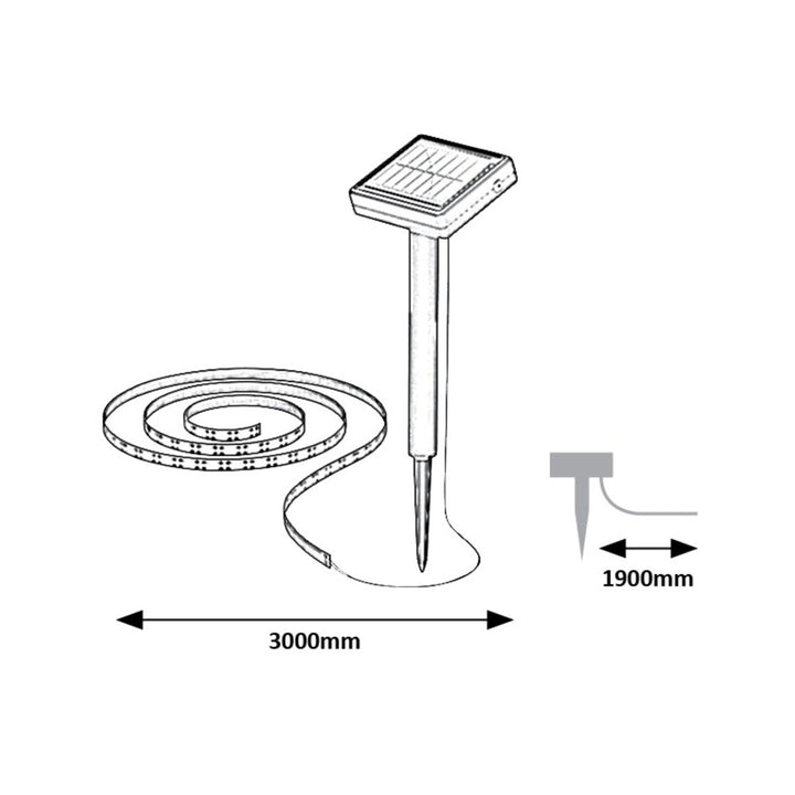 Rabalux solarlamp, buitenstrip, LED, IP44, 300 cm, Ansoo