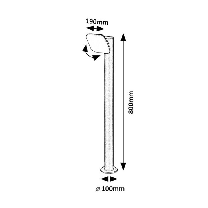 Rabalux lamp, staand, buiten, LED 12W, IP44, 80 cm, zwart, Odiel