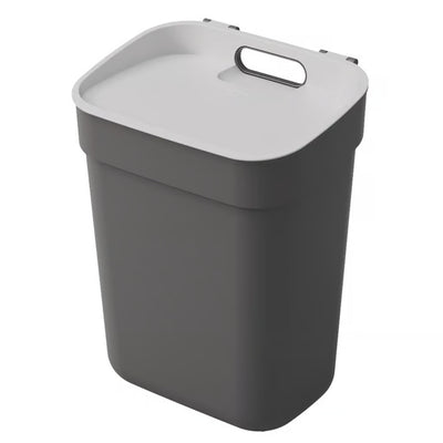 Curver afvalbak, voor recycling, 10 liter, donkergrijs, klaar om in te zamelen