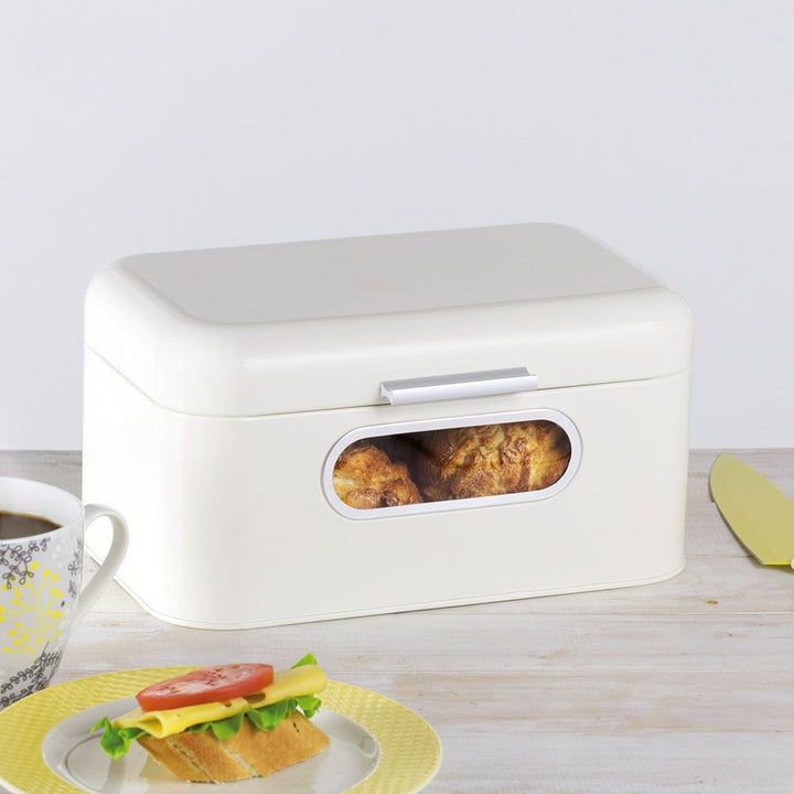 Ambition broodbrood, staal, wit, met glas, 30 cm, Nordic