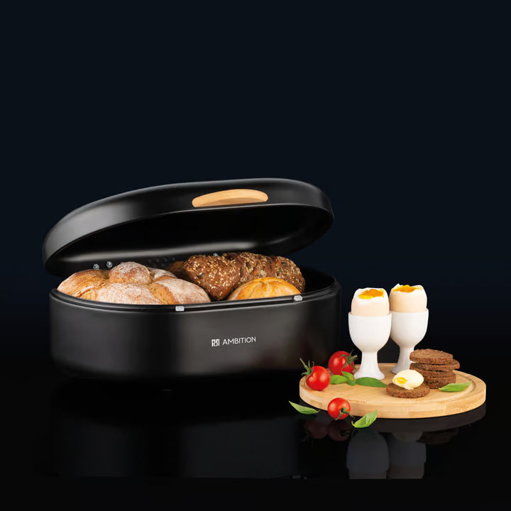 Ambition broodbrood, staal, met houten handvat, zwart, 35 cm, Olivier