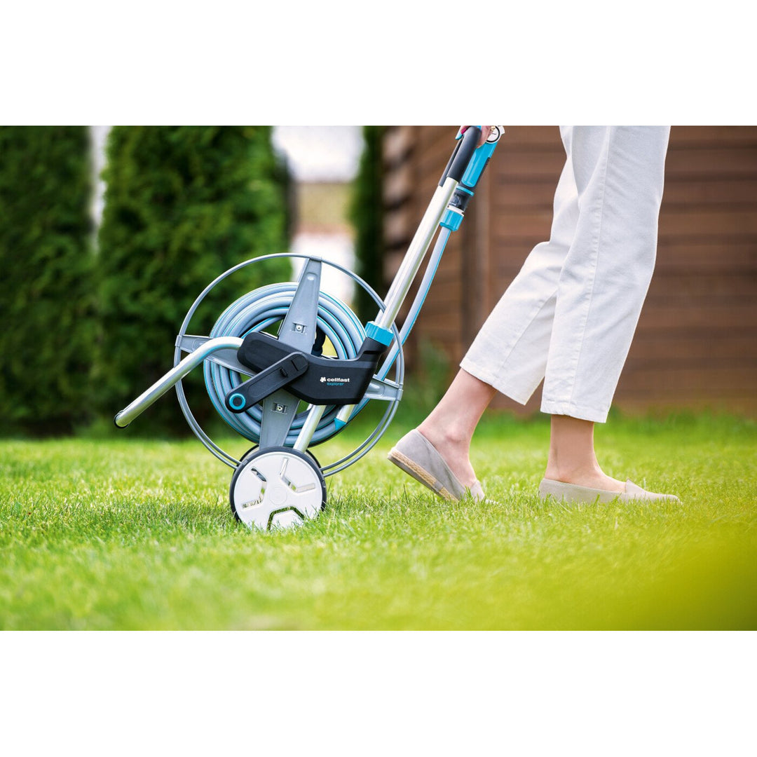 Cellfast tuinset, trolley, 20m 3/4 slang, sproeier, hulpstukken, EXPLORER