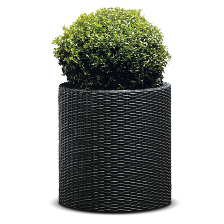Keter bloempot, rond, diameter 36 cm, antraciet, Cilinder Plantenbak M