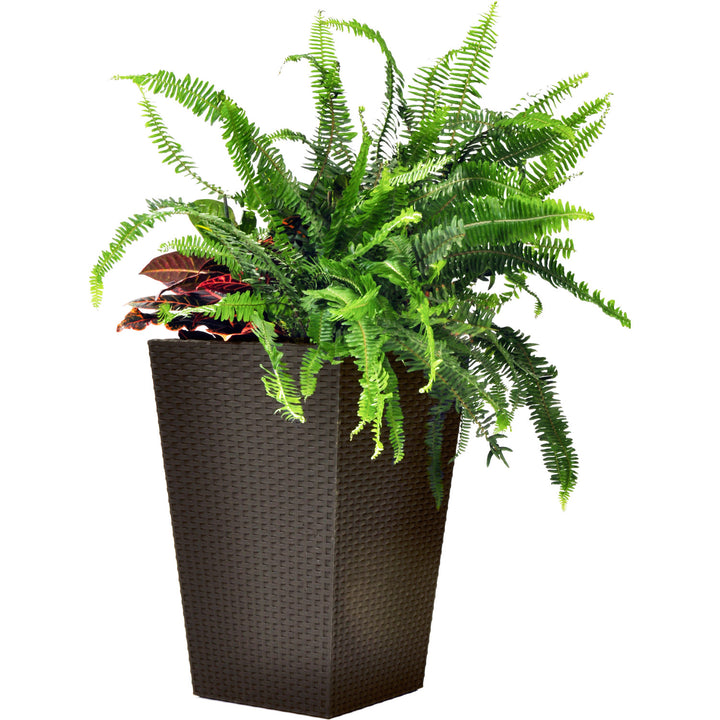 Keter bloempot, rechthoekig, hoogte 57 cm, bruin, Rotan Plantenbak M