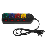Maclean stekkerdoos, 4-voudige verlengkabel + USB A/C, met schakelaars, 250VAC/10A, 1,5m, zwart, MCE508 B