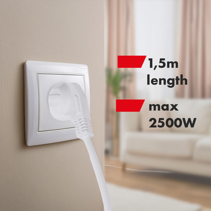 Maclean MCE508 W 4-voudige stekkerdoos Type-E met 2x USB-poorten (A en C) 5V/3.1A QC 2.0, USB-C 18W PD Meerdere stopcontacten, max. 2500 W 10A, 1,5 m kabel Wit/veelkleurig 4-voudige stekkerdoos