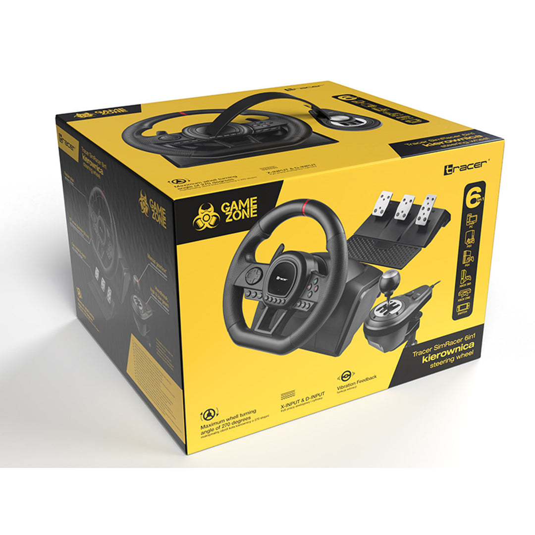 Tracer stuur, versnellingsbak, pedalen, voor PC PS3 PS4 Xbox One Xbox360 Switch, Simracer
