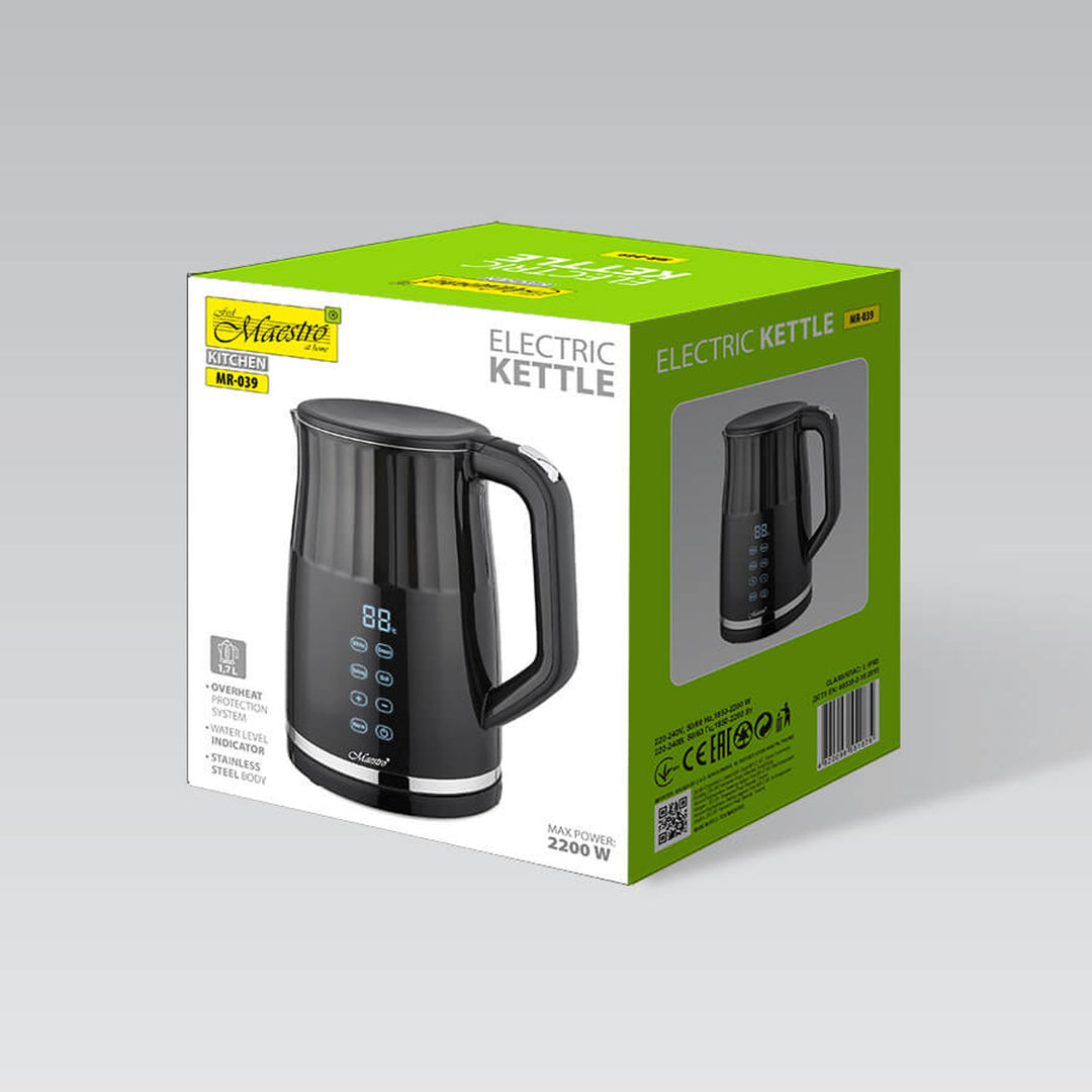 Maestro waterkoker, snoerloos, touch screen, 1.7L, 2200W, MR-039 - Britse stekker
