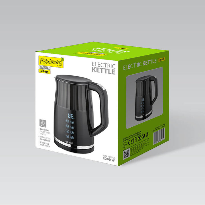 Maestro waterkoker, snoerloos, touch screen, 1.7L, 2200W, MR-039 - Britse stekker