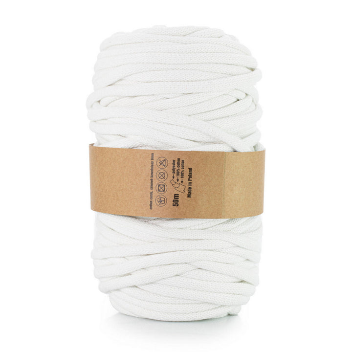 WAS, katoenen koord met polyester kern, gevlochten, 9 mm, 50 m, wit