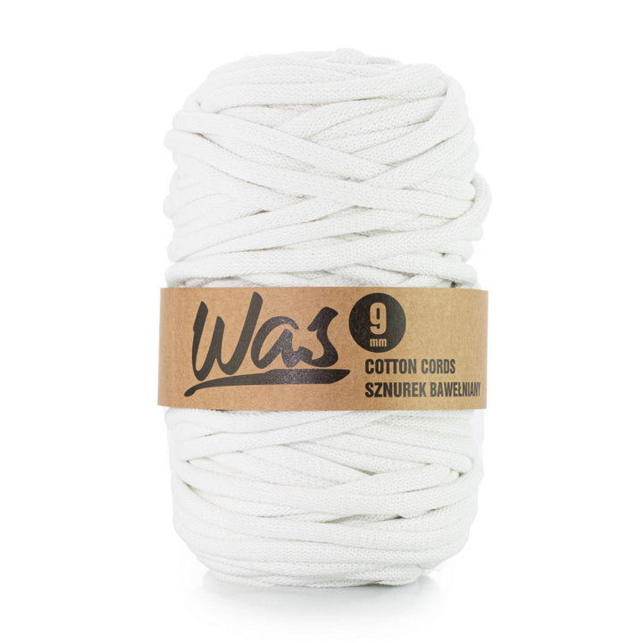 WAS, katoenen koord met polyester kern, gevlochten, 9 mm, 50 m, wit