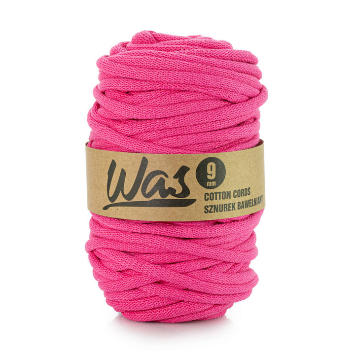 WAS, katoenen koord met polyester kern, gevlochten, 9 mm, 50 m, fuchsia
