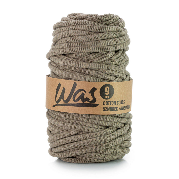 WAS, katoenen koord met polyester kern, gevlochten, 9 mm, 50 m, donkerbeige