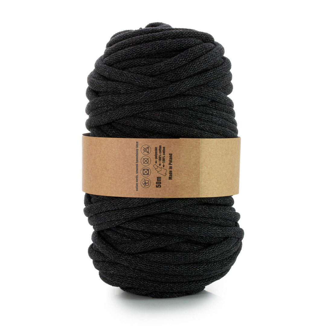 WAS, katoenen koord met polyester kern, gevlochten, 9 mm, 50 m, zwart