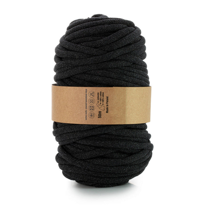 WAS, katoenen koord met polyester kern, gevlochten, 9 mm, 50 m, zwart