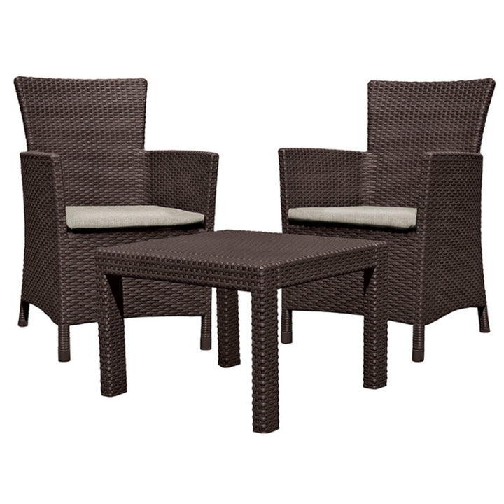 Keter tuinmeubelset, twee fauteuils, tafel, bruin-beige, Rosario Balkonset