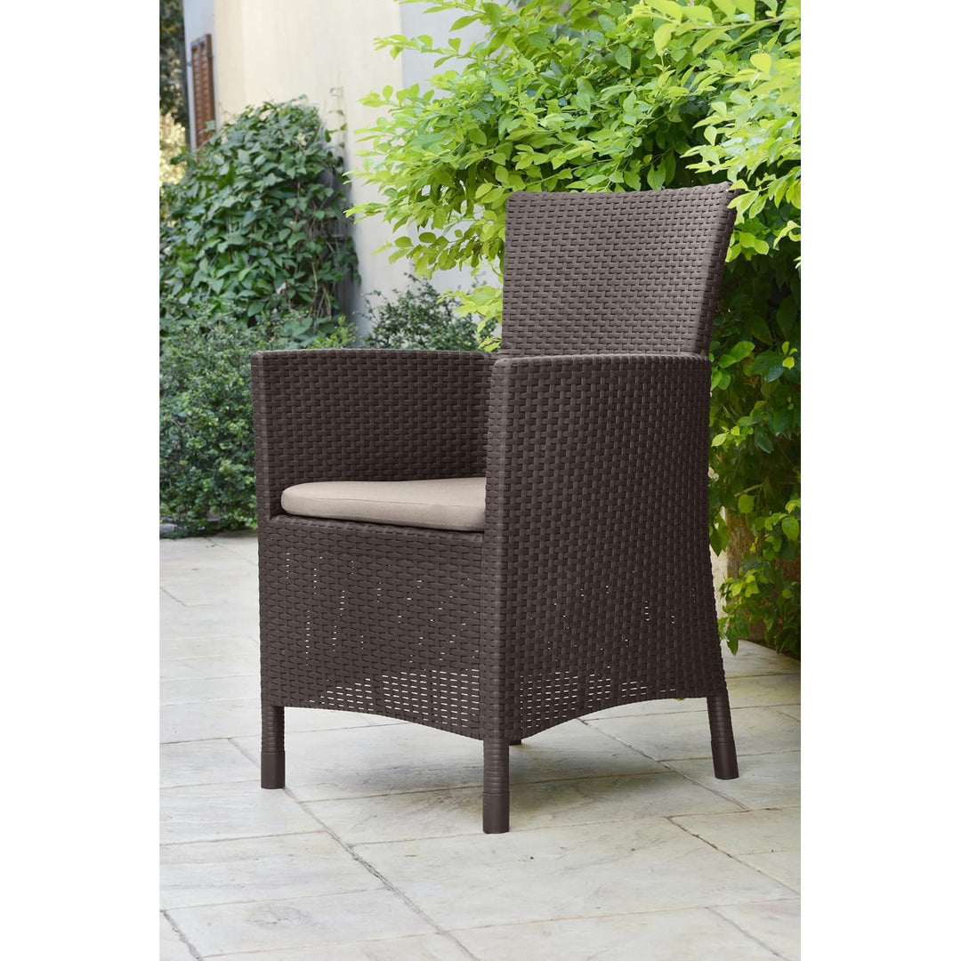 Keter tuinstoel, met kussen, UV-bestendig, bruin-beige, Iowa