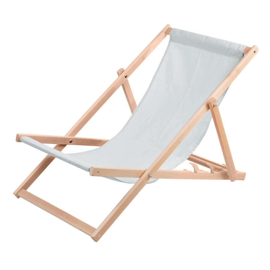 2 comfortabele houten ligstoelen, lichte askleur, ideaal voor het strand, balkon, terras