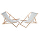 2 comfortabele houten ligstoelen, lichte askleur, ideaal voor het strand, balkon, terras