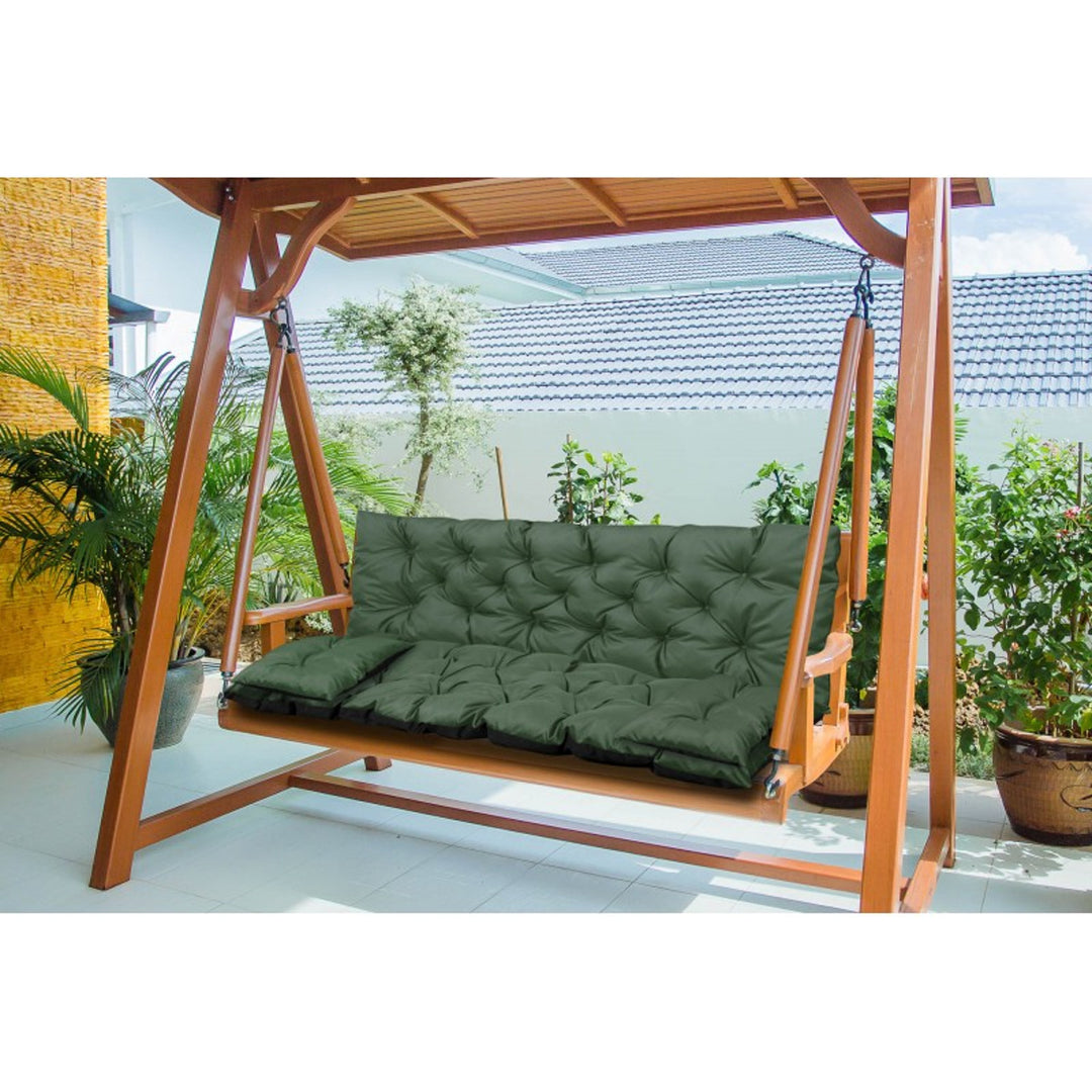 Tuinkussens set - Bankkussen 150x60x50cm en 2 klein kussen 42 x 42 cm - Schommelbank kussen - Groen